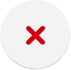 icono de fallo representado con una equis roja